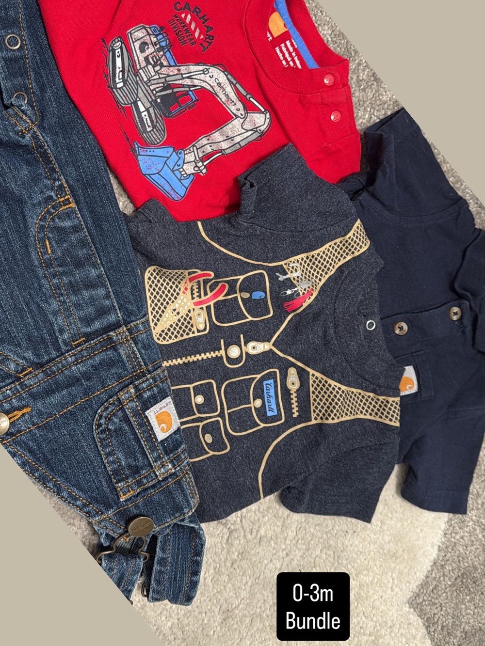 Carhartt Navy, Red & Denim Baby Outfit Set